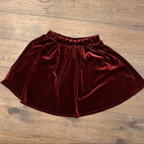 Burgundy/Maroon Velvet Garage Skirt (size small) - Picture 4 of 5